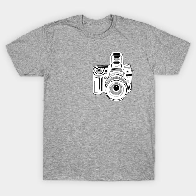 Black and White Camera T-Shirt by XOOXOO